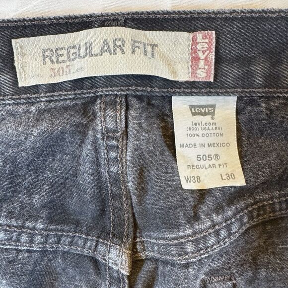 Vintage Levis 505 Jeans Mens 38x30 Black Gray Y2K Straight Red Tag - Picture 14 of 16